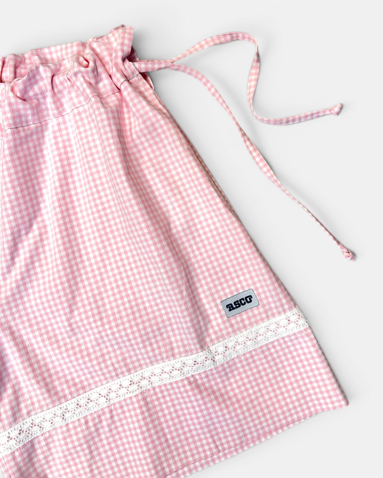 Short oversize vichy rose LUCA