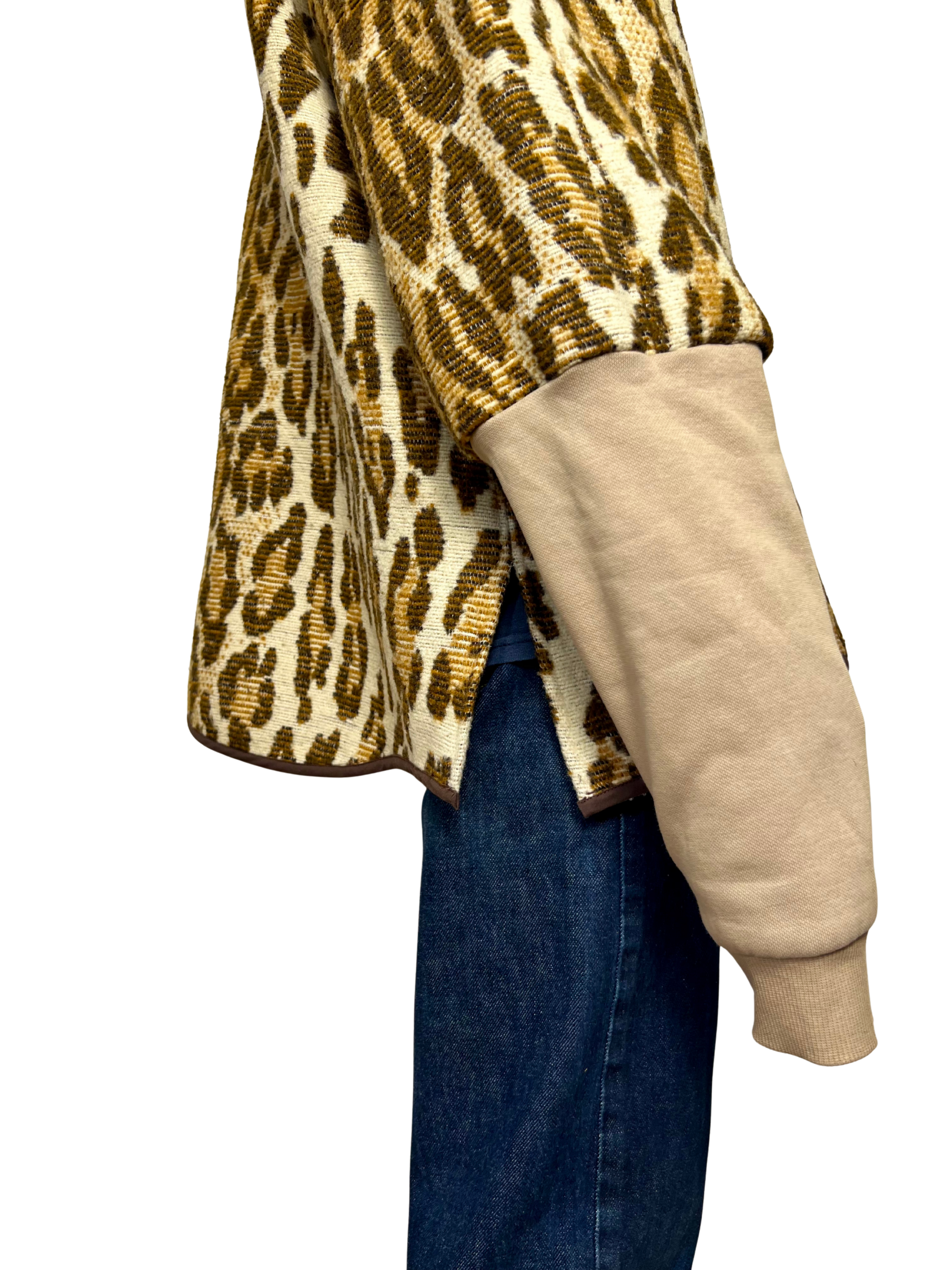 Sweat oversize léopard/beige l/xl