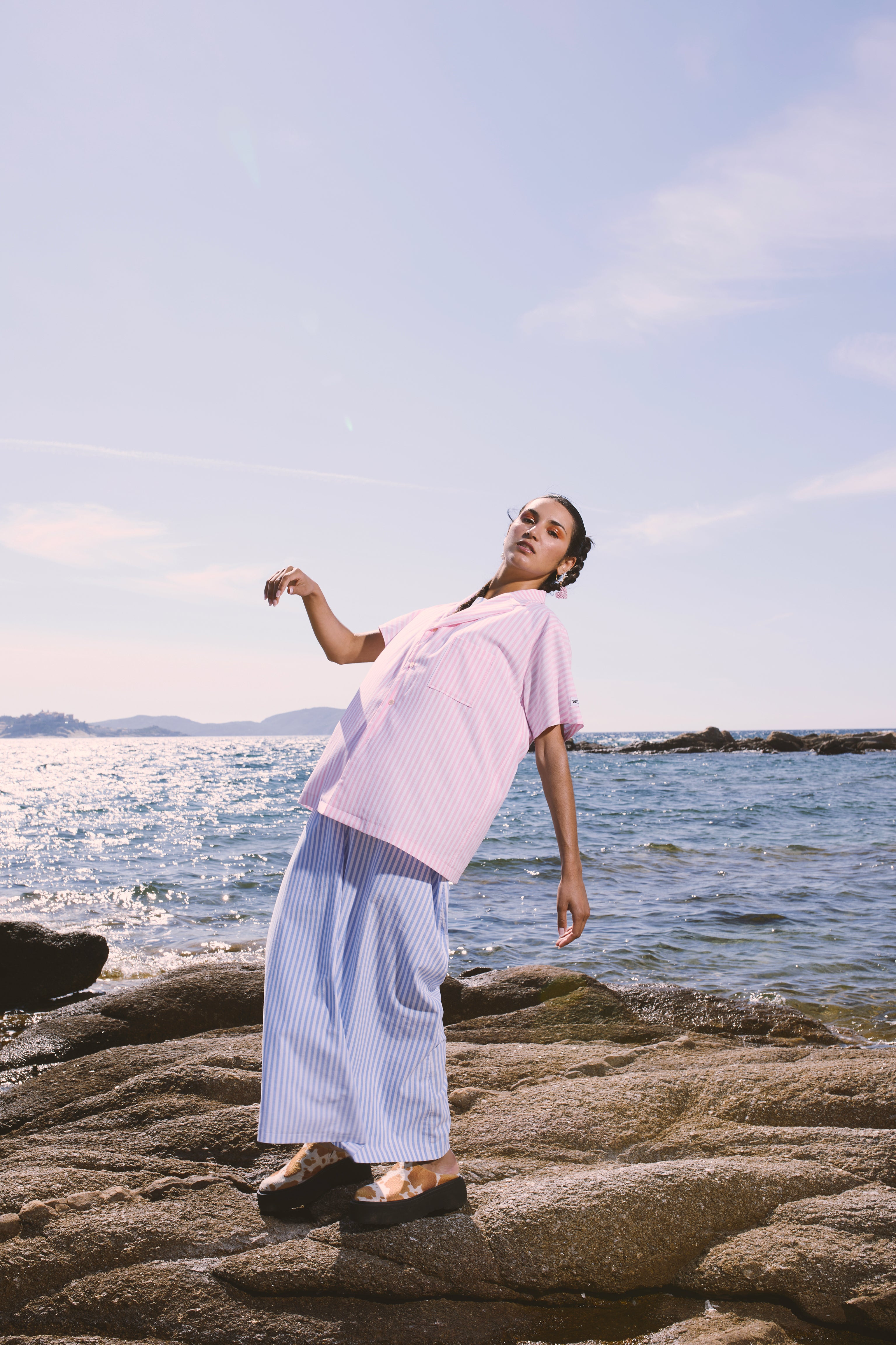 Robe longue sans manches en coton
