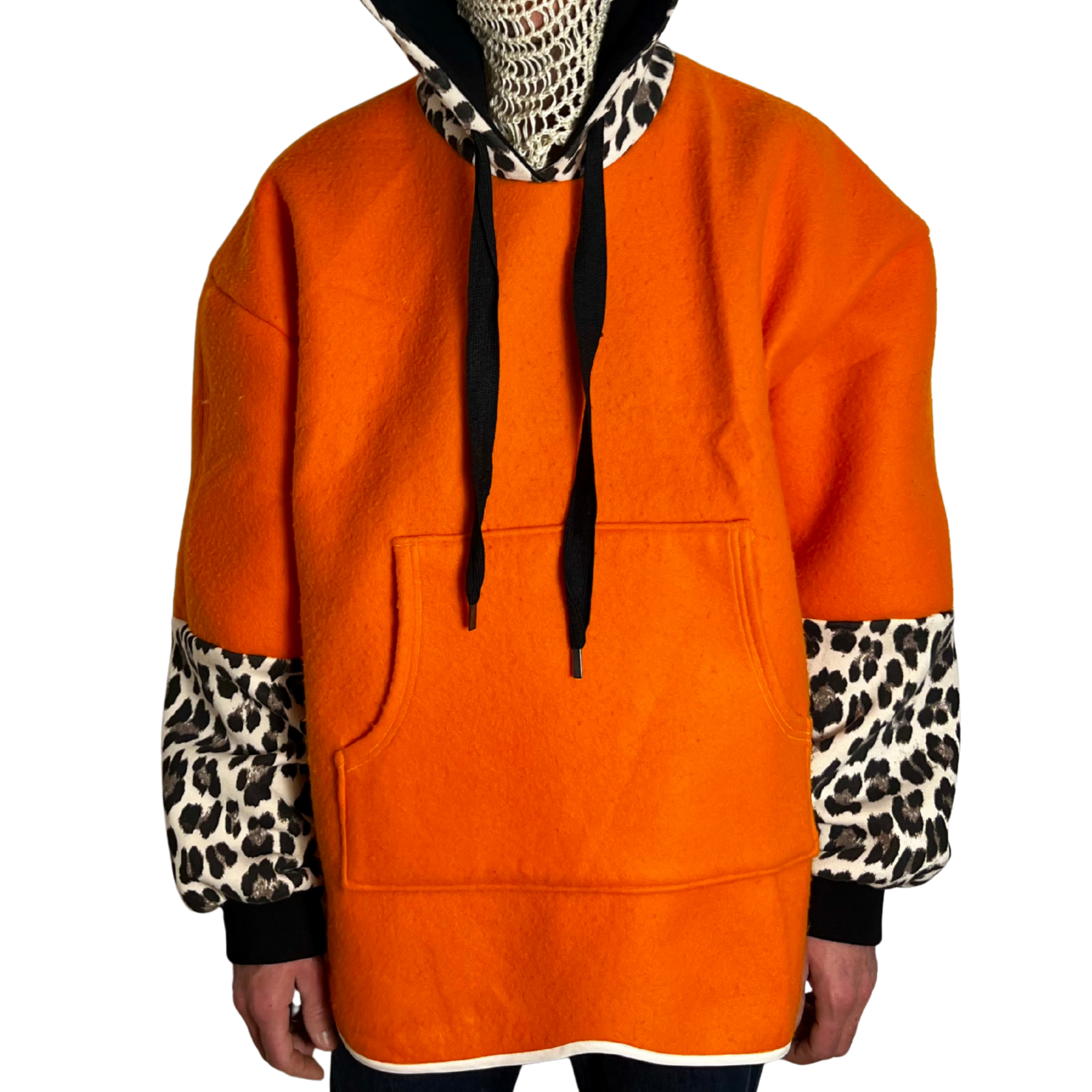 Sweat oversize orange/léopard l/xl
