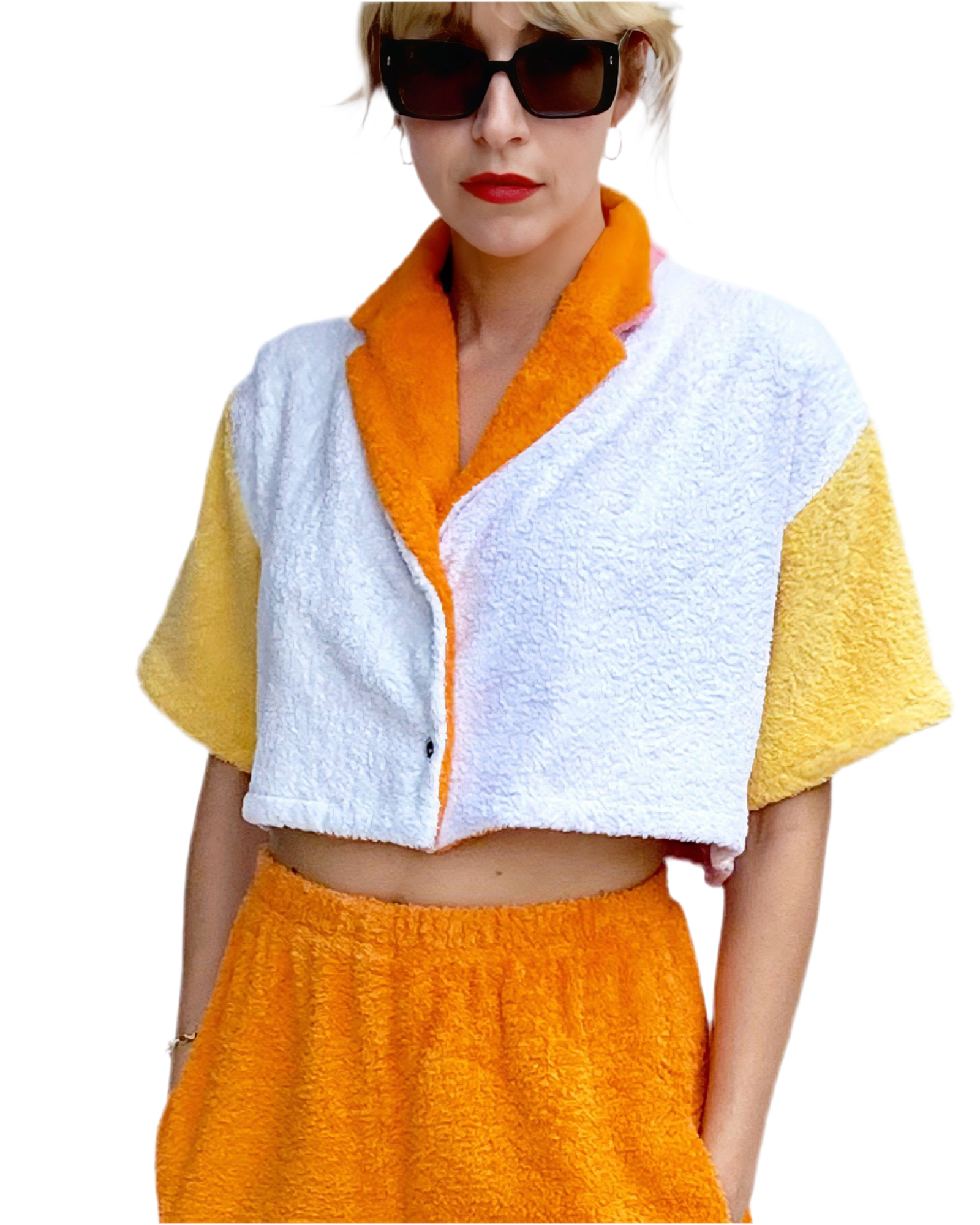 Chemise courte en éponge