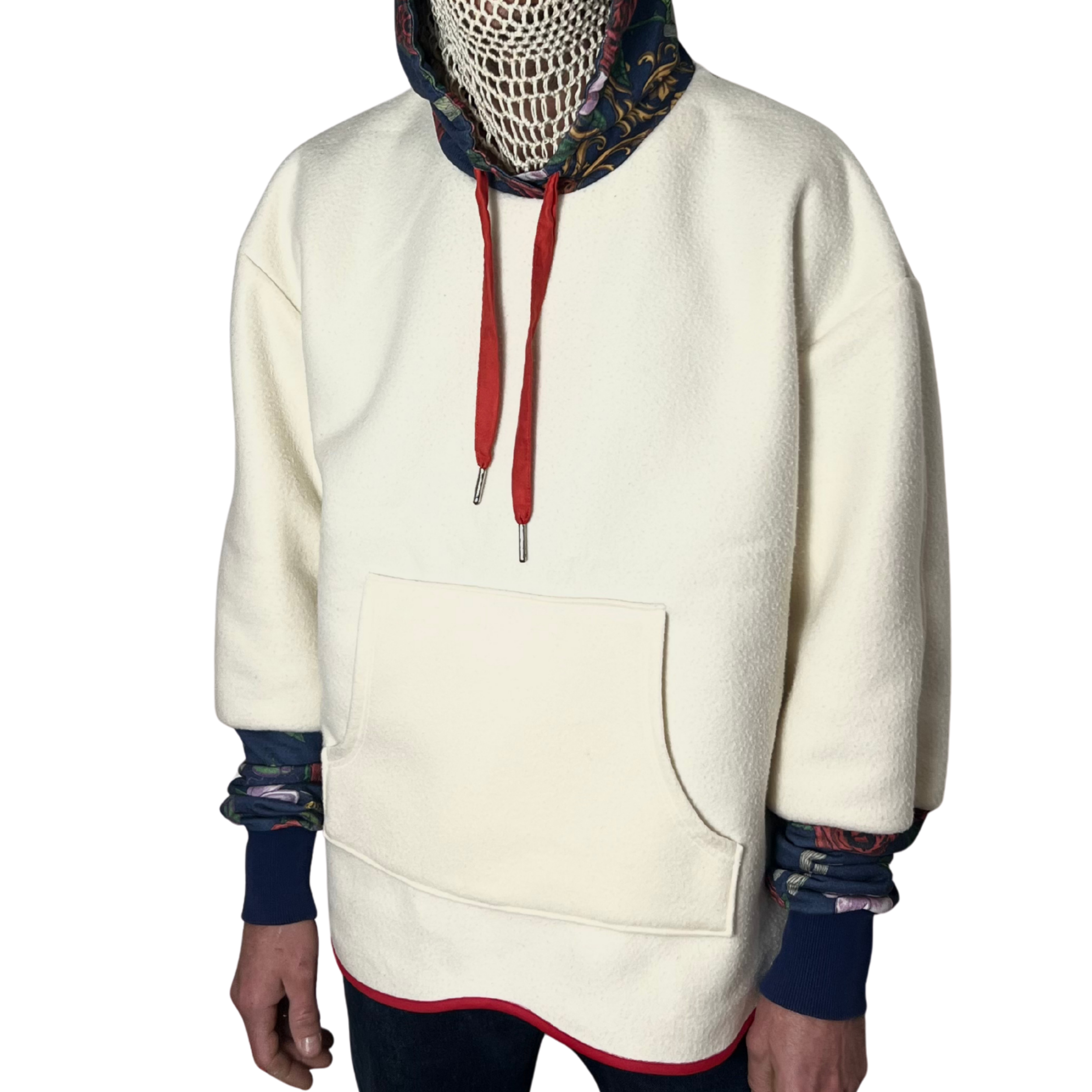 Sweat oversize blanc cassé/fleurs s/m