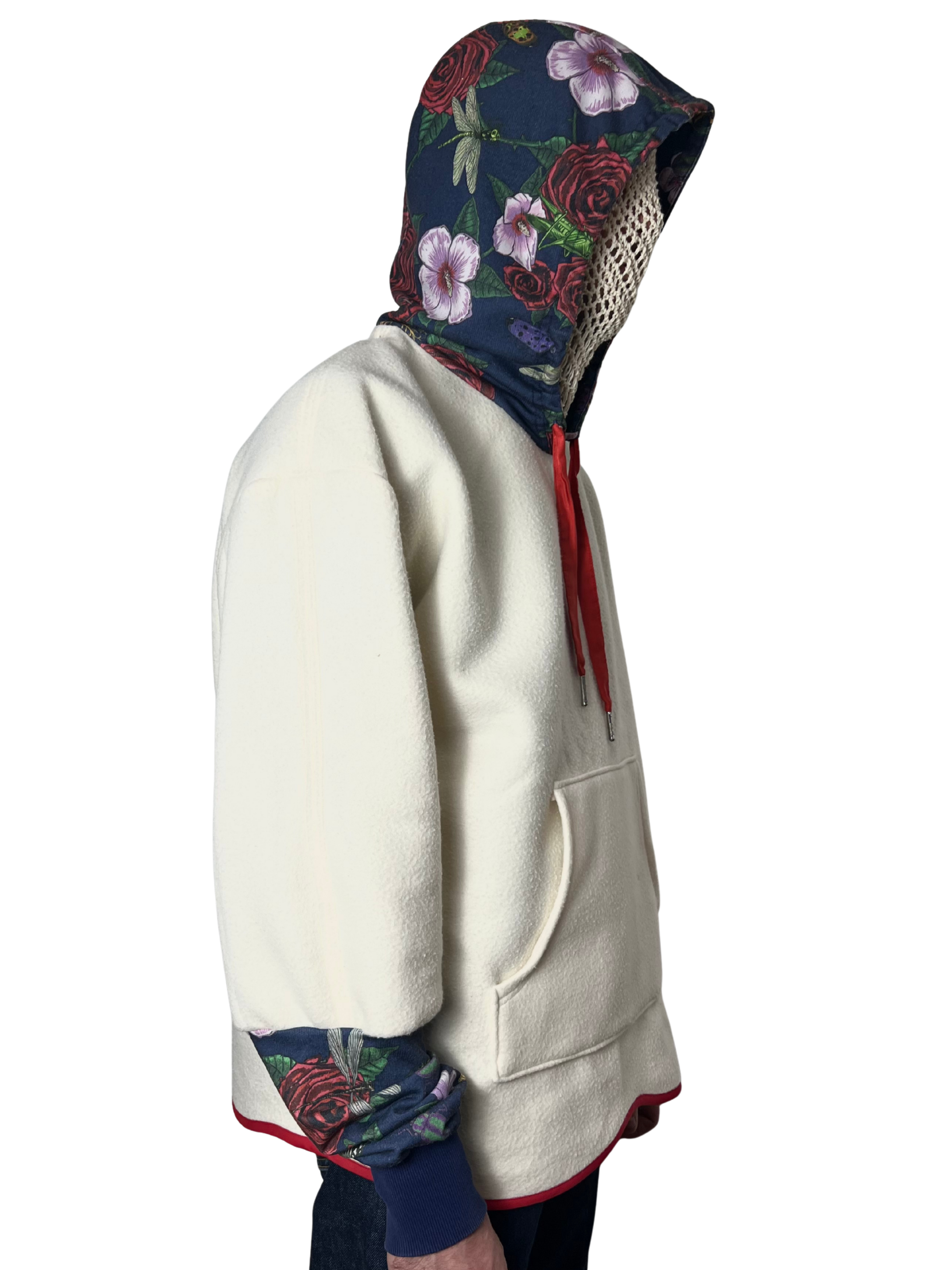 Sweat oversize blanc cassé/fleurs s/m