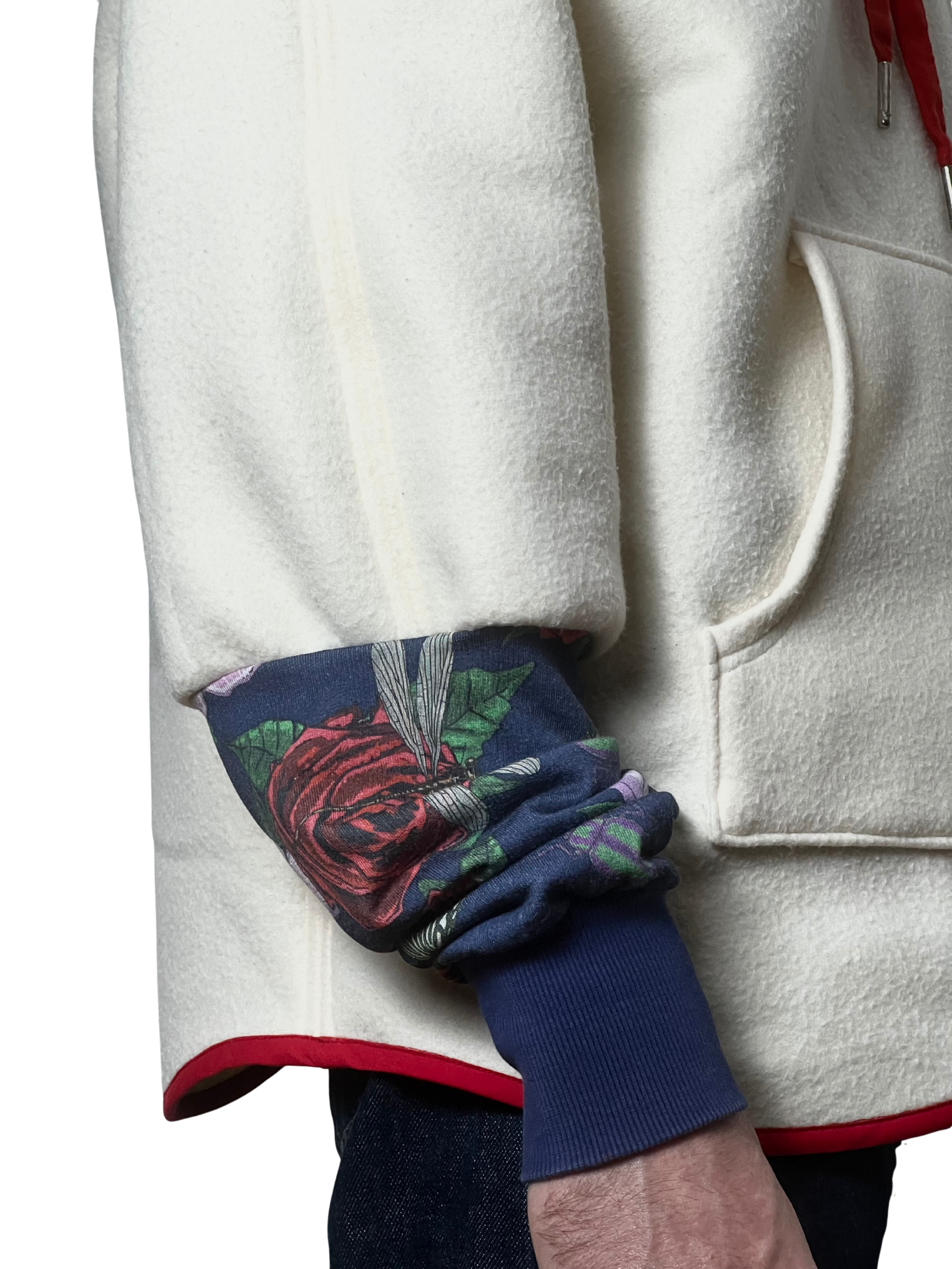 Sweat oversize blanc cassé/fleurs s/m