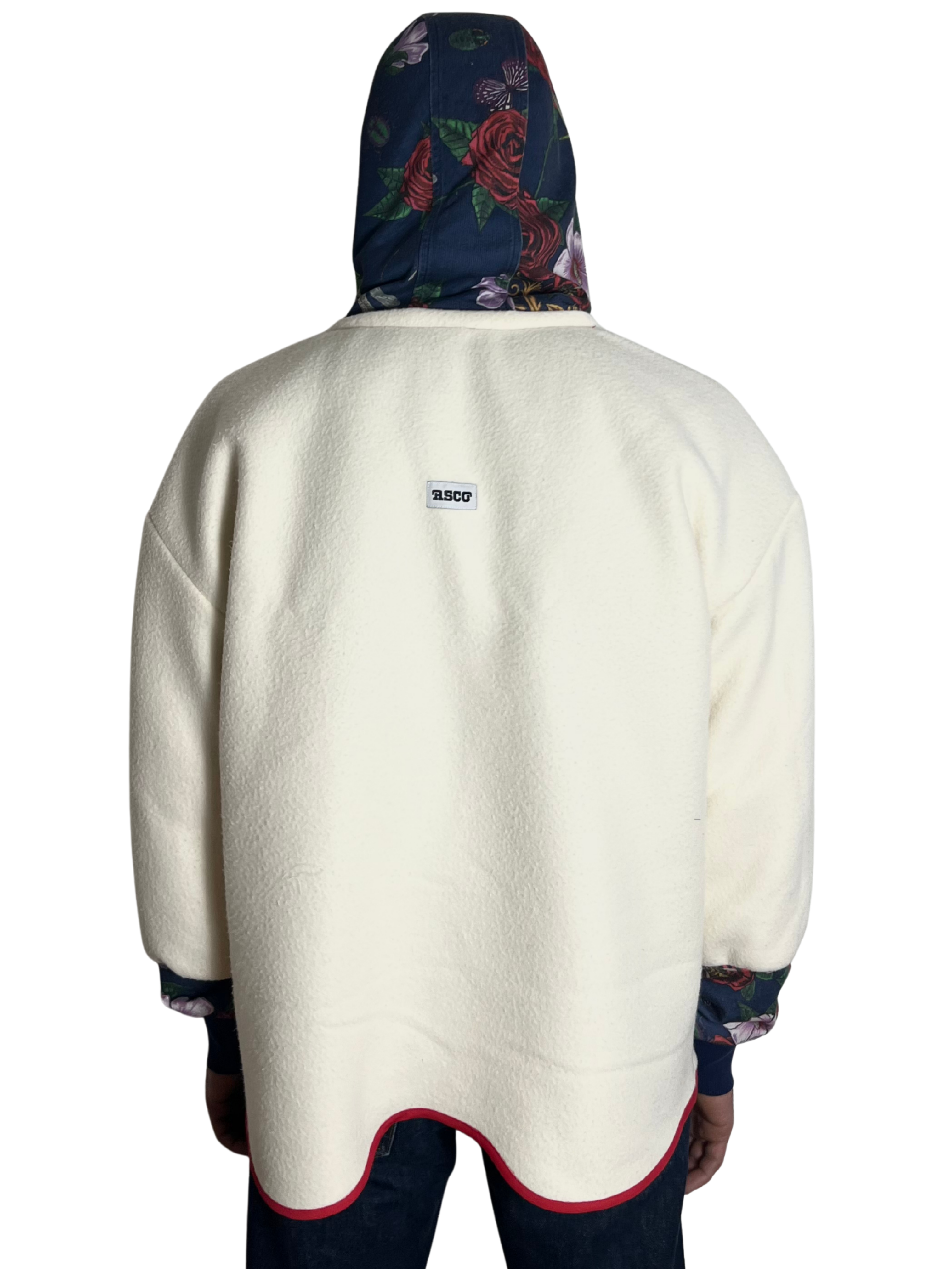 Sweat oversize blanc cassé/fleurs s/m