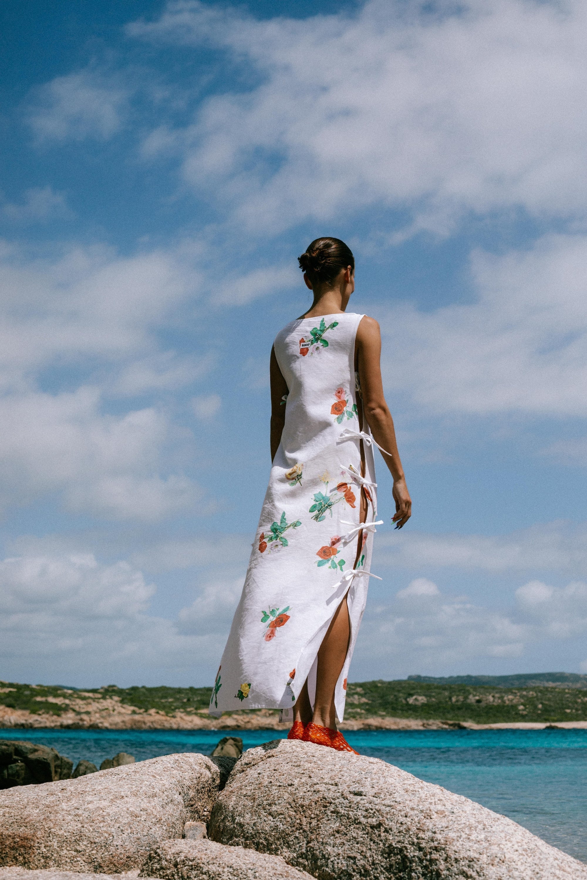 Robe longue roses botaniques FIORA