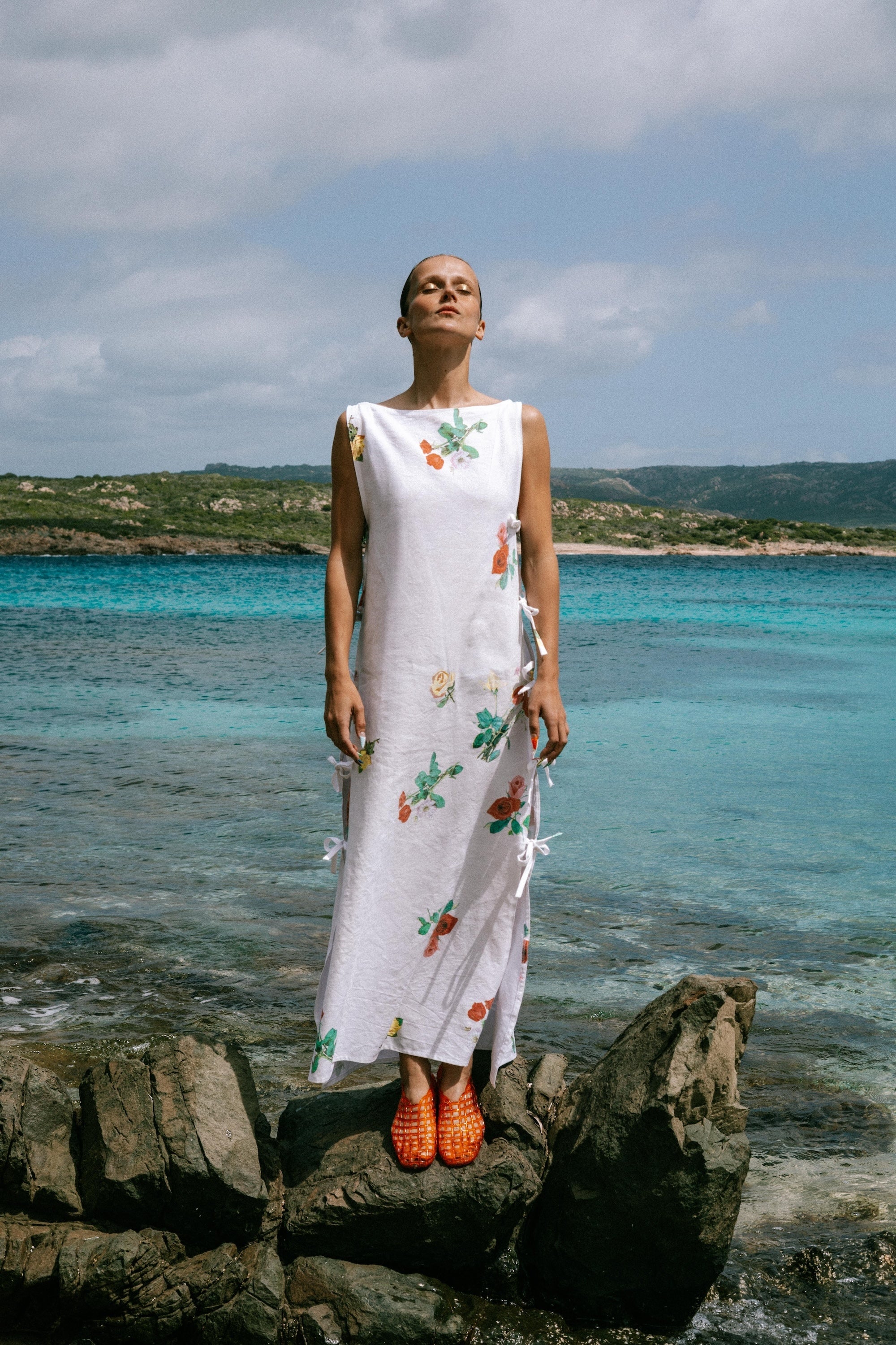 Robe longue roses botaniques FIORA