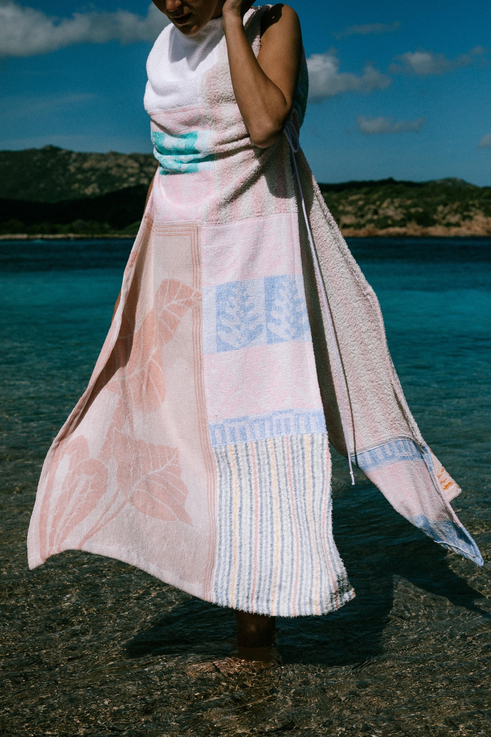 Tunique de plage éponge patchwork CORA