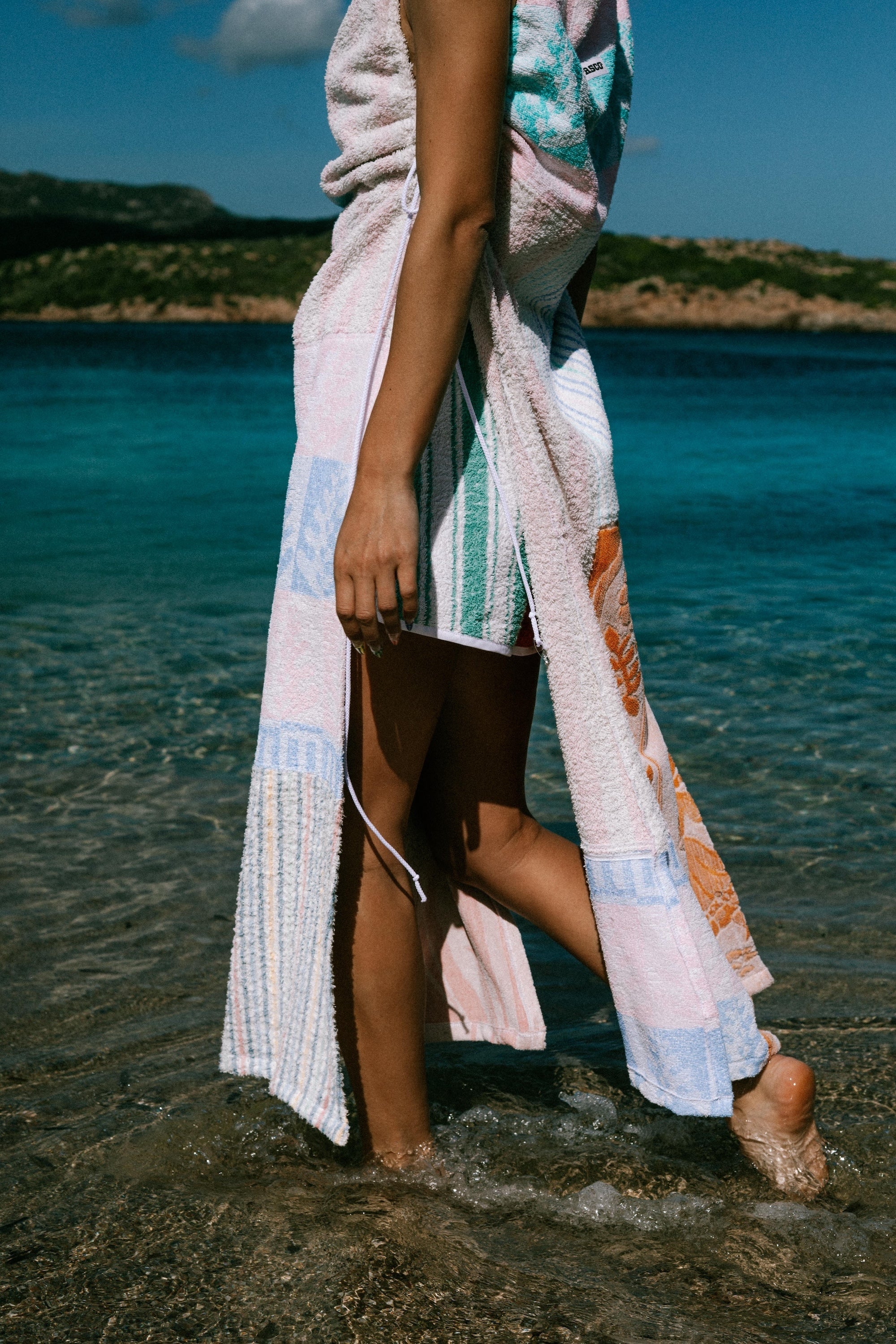 Tunique de plage éponge patchwork CORA