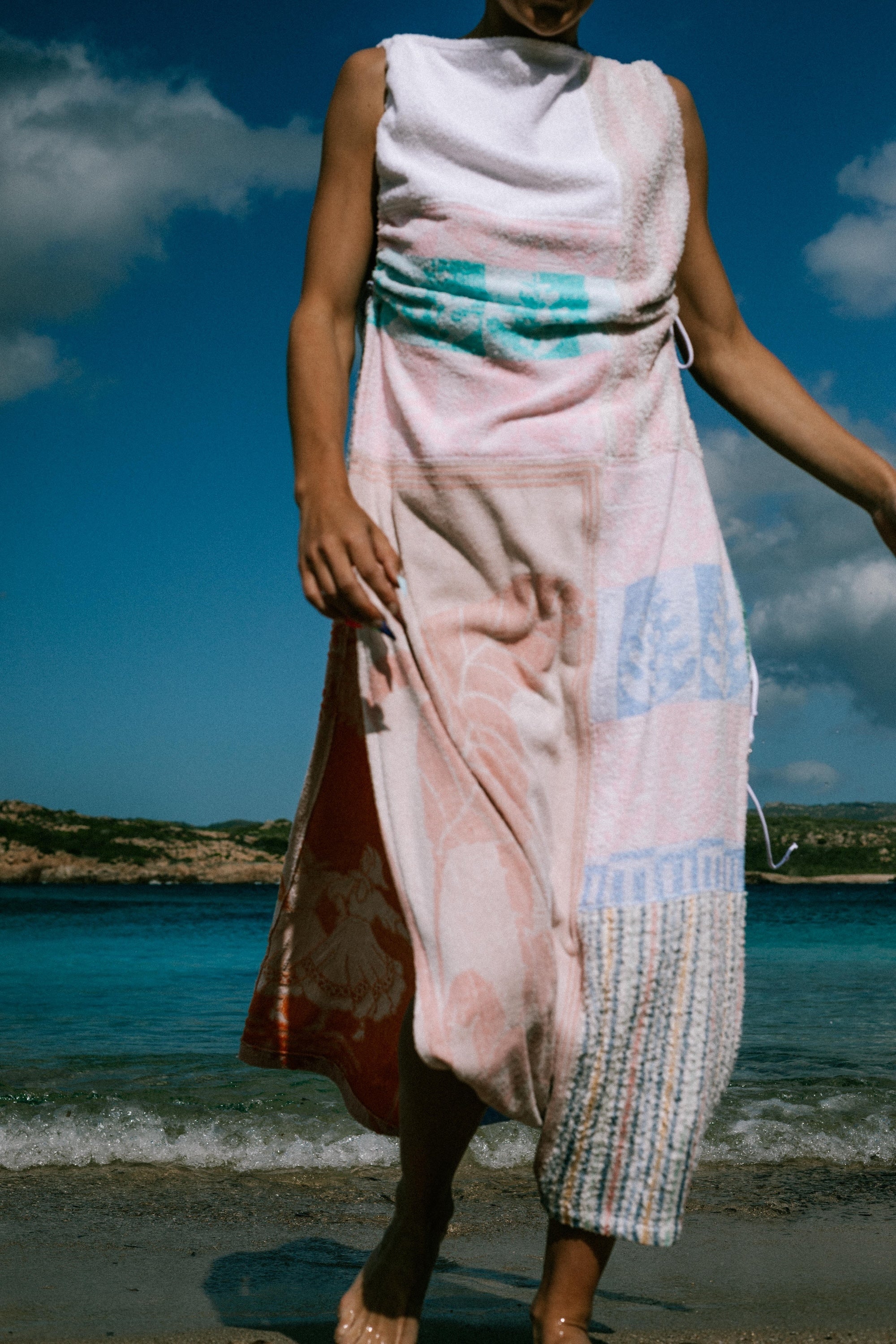 Tunique de plage éponge patchwork CORA