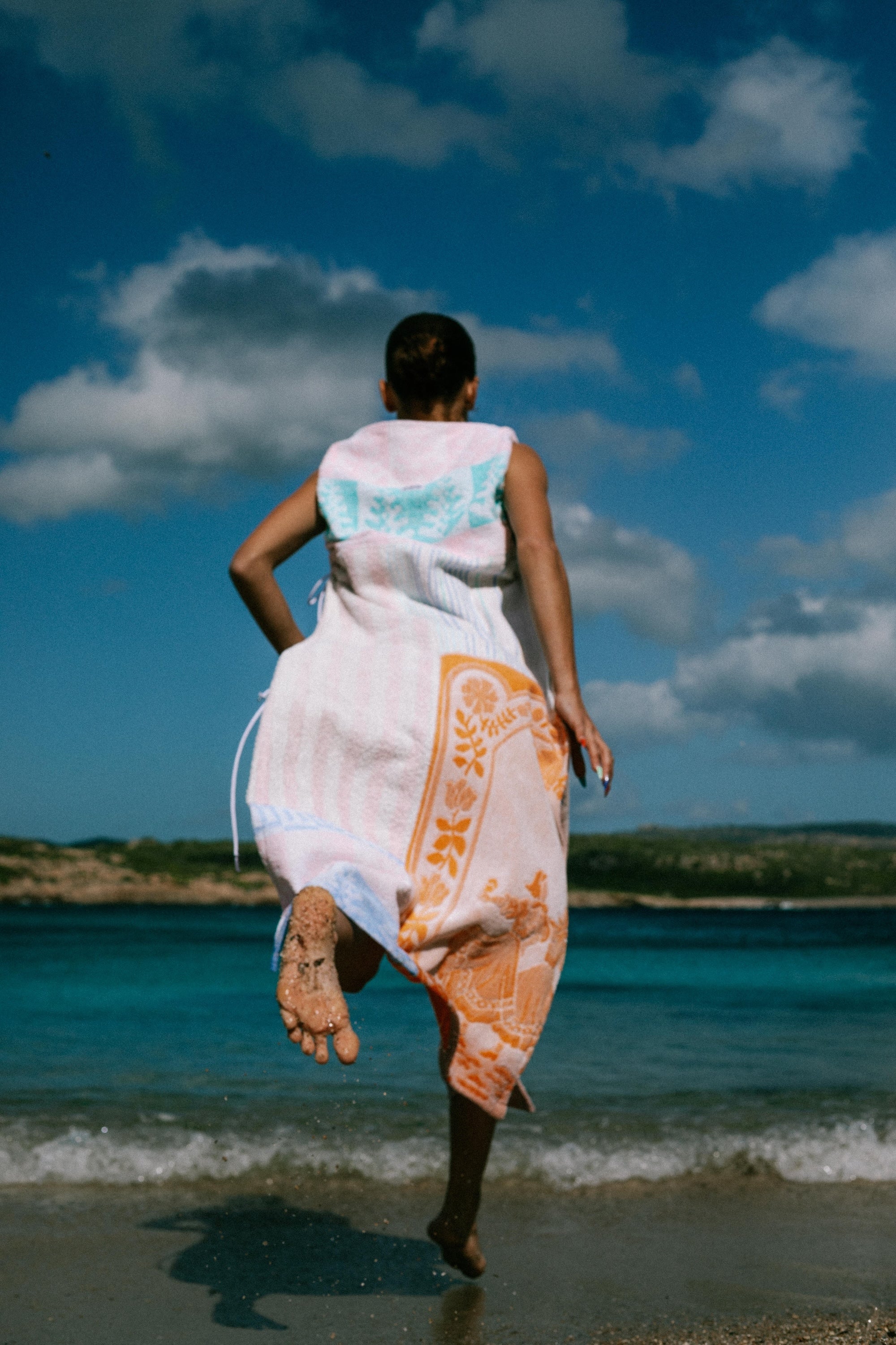 Tunique de plage éponge patchwork CORA